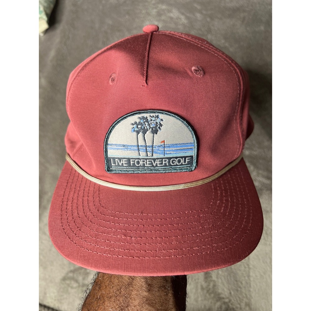 Live Forever Golf LFG Rope Hat Dusty Rose Snapback Performance Cap i7310